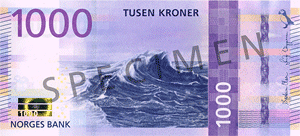 Норвегия: введена в обращение банкнота новой серии номиналом 1000 крон выпуска 2019 года