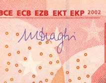 Банкноты евро с подписью нового Президента Европейского центрального банка