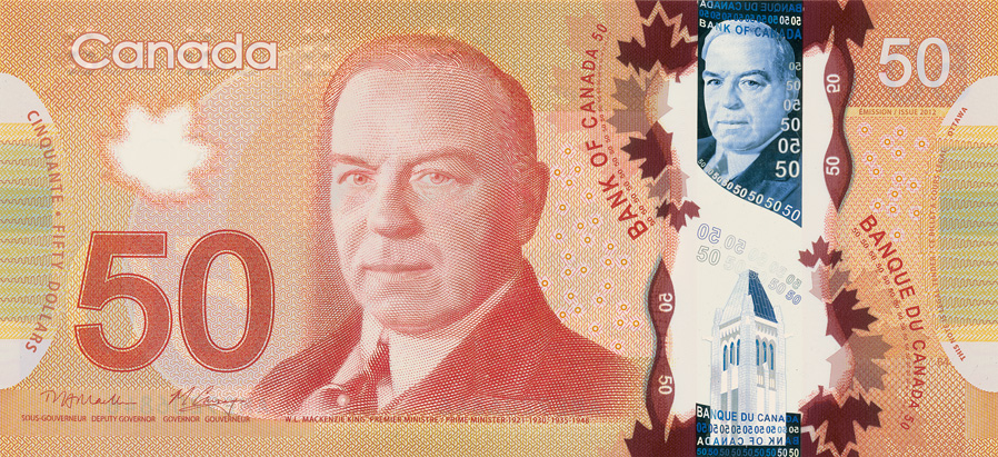 Канада: введена в обращение банкнота достоинством в 50 долларов, изготовленная на полимерной основе. 