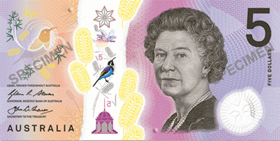Австралия: введена в обращение новая банкнота номиналом 5 долларов выпуска 2016 года